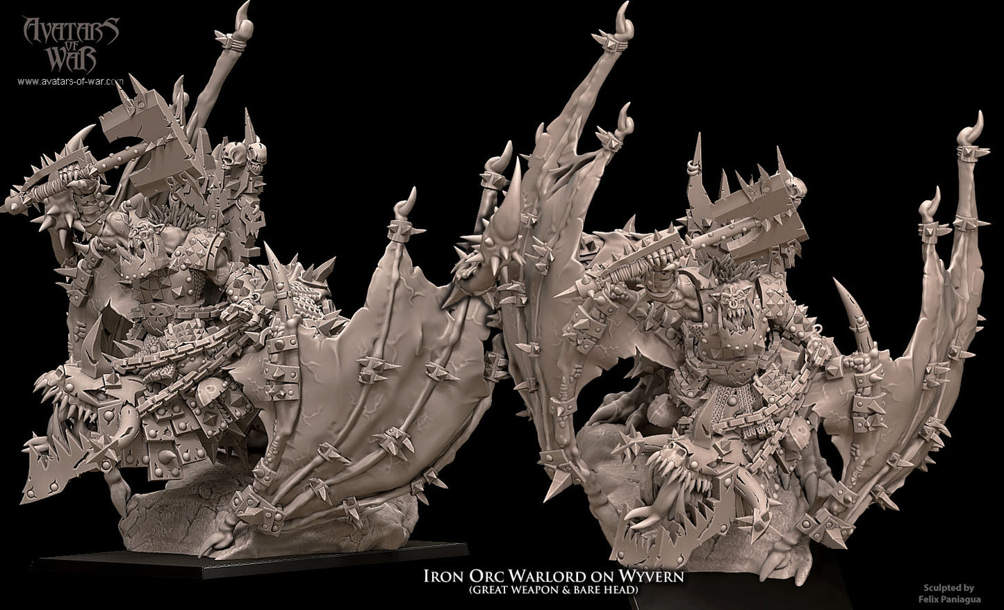 Iron orc warlord on wyvern, Avatars of War