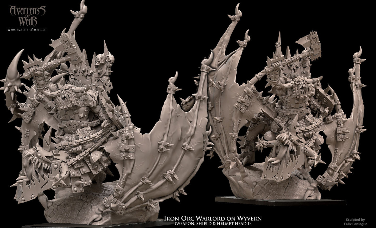 Iron orc warlord on wyvern, Avatars of War