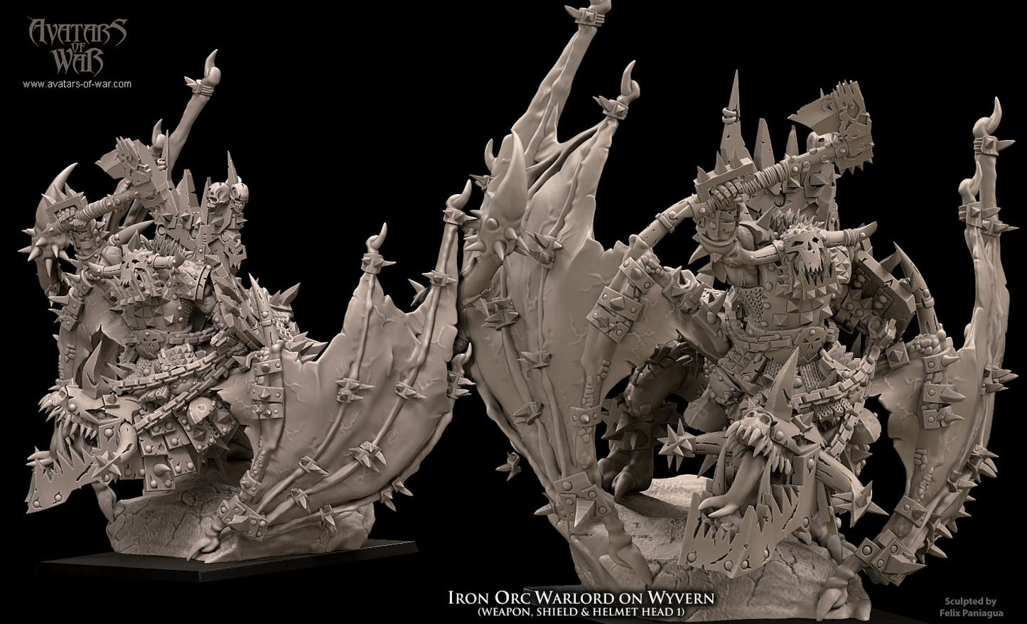 Iron orc warlord on wyvern, Avatars of War