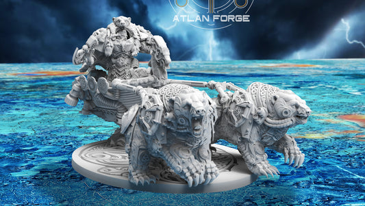 Endre Isklaw on the Bear Chariot, Atlan Forge